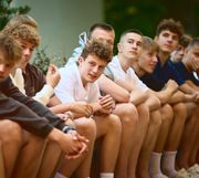 Boys sitting on bench